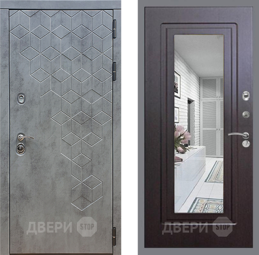 Дверь Стоп БЕТОН Зеркало ФЛ-120 Венге в Краснознаменске