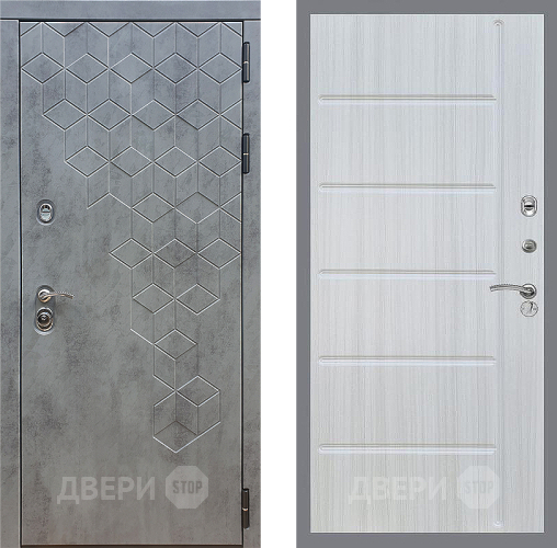 Входная металлическая Дверь Стоп БЕТОН ФЛ-102 Сандал белый в Краснознаменске