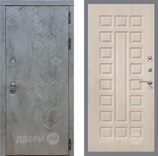 Входная металлическая Дверь Стоп БЕТОН ФЛ-183 Беленый дуб в Краснознаменске