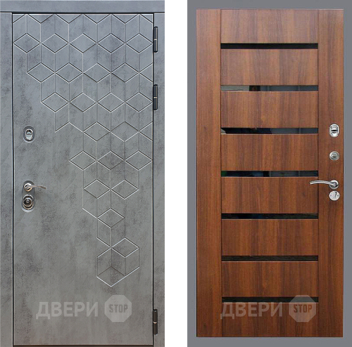 Входная металлическая Дверь Стоп БЕТОН СБ-14 Орех бренди в Краснознаменске