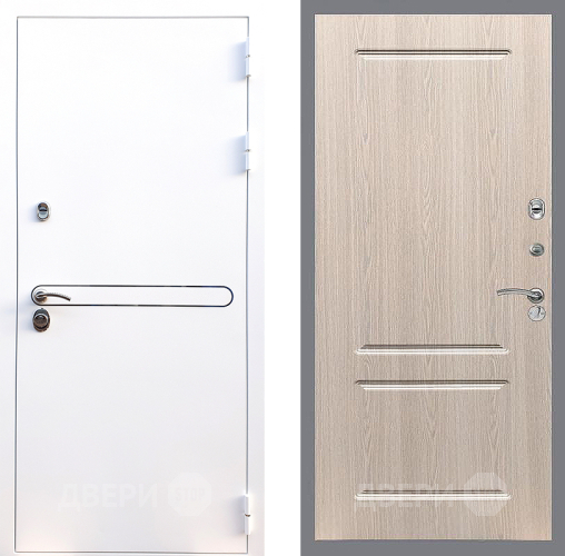 Входная металлическая Дверь Стоп Лайн Вайт ФЛ-117 Беленый дуб в Краснознаменске