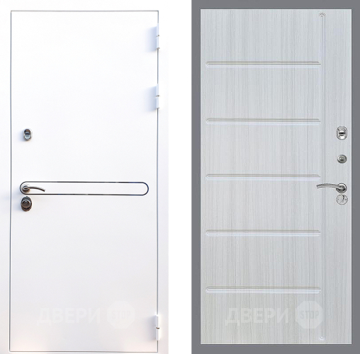 Входная металлическая Дверь Стоп Лайн Вайт ФЛ-102 Сандал белый в Краснознаменске