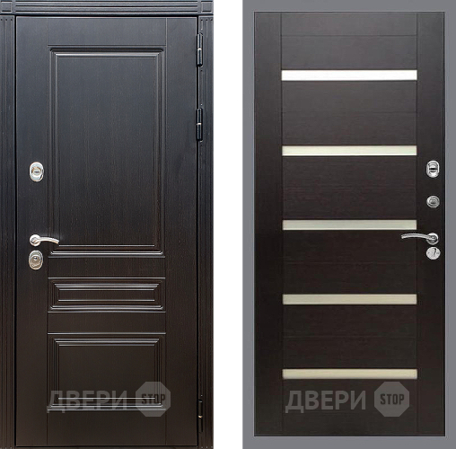 Входная металлическая Дверь Стоп МЕГАПОЛИС СБ-14 венге поперечный в Краснознаменске