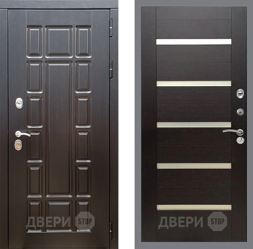 Входная металлическая Дверь Стоп НЬЮ ЙОРК СБ-14 венге поперечный в Краснознаменске