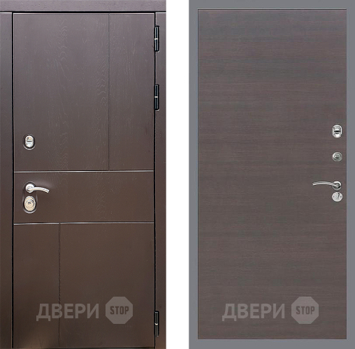 Входная металлическая Дверь Стоп УРБАН Гладкая венге поперечный в Краснознаменске