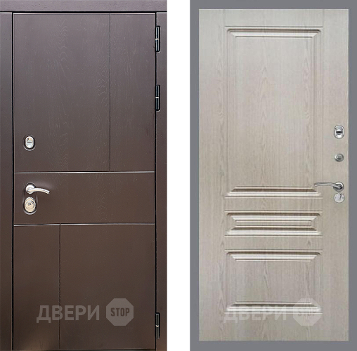 Входная металлическая Дверь Стоп УРБАН ФЛ-243 Беленый дуб в Краснознаменске
