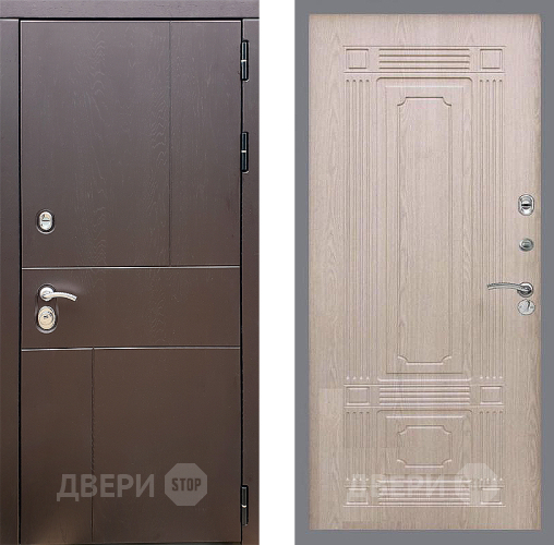 Входная металлическая Дверь Стоп УРБАН ФЛ-2 Беленый дуб в Краснознаменске