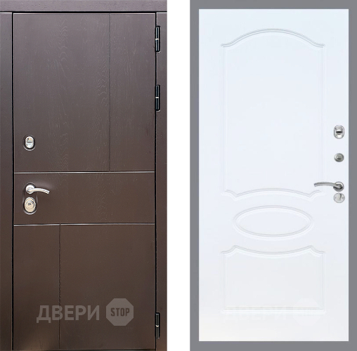 Входная металлическая Дверь Стоп УРБАН ФЛ-128 Белый ясень в Краснознаменске