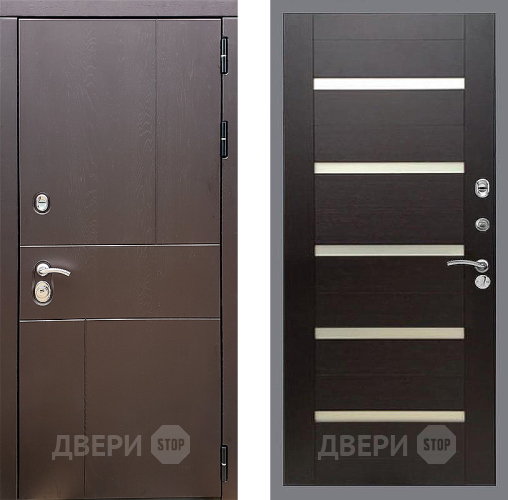 Входная металлическая Дверь Стоп УРБАН СБ-14 венге поперечный в Краснознаменске