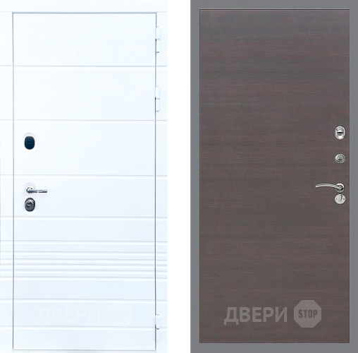 Входная металлическая Дверь Стоп ТРЕНДО Гладкая венге поперечный в Краснознаменске