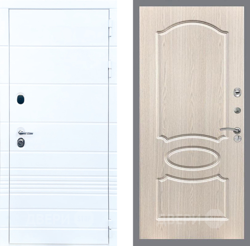 Входная металлическая Дверь Стоп ТРЕНДО ФЛ-128 Беленый дуб в Краснознаменске