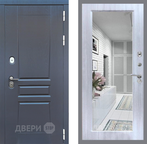 Входная металлическая Дверь Стоп ПЛАТИНУМ Зеркало Сандал белый в Краснознаменске