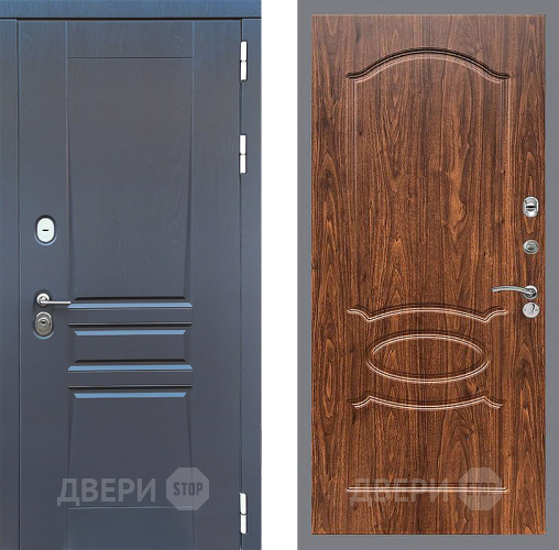 Входная металлическая Дверь Стоп ПЛАТИНУМ ФЛ-128 орех тисненый в Краснознаменске