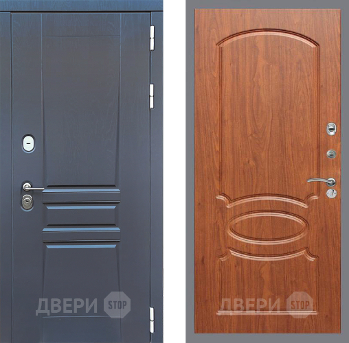 Входная металлическая Дверь Стоп ПЛАТИНУМ ФЛ-128 Береза мореная в Краснознаменске