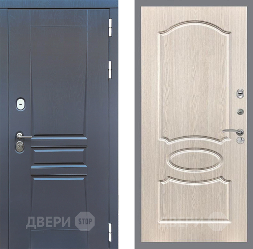 Входная металлическая Дверь Стоп ПЛАТИНУМ ФЛ-128 Беленый дуб в Краснознаменске