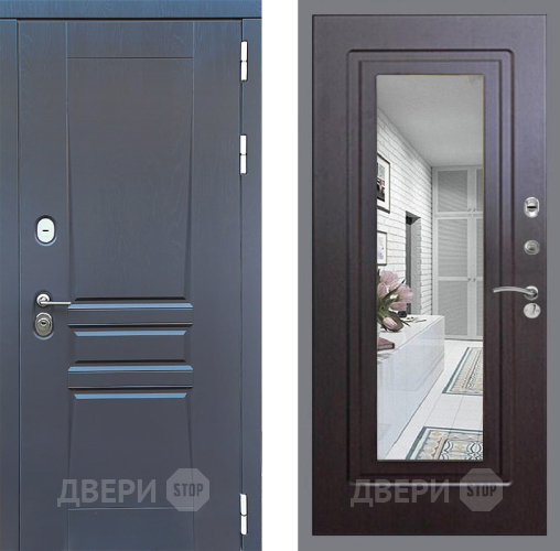 Входная металлическая Дверь Стоп ПЛАТИНУМ Зеркало ФЛ-120 Венге в Краснознаменске