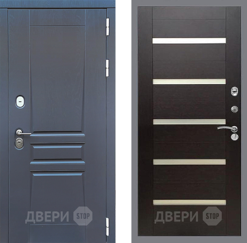 Входная металлическая Дверь Стоп ПЛАТИНУМ СБ-14 венге поперечный в Краснознаменске