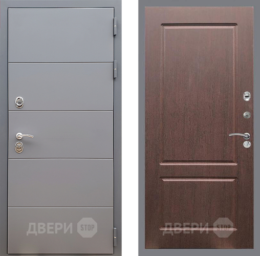 Входная металлическая Дверь Стоп АРТ ГРАФИТ ФЛ-117 Орех премиум в Краснознаменске