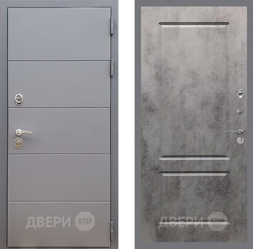 Входная металлическая Дверь Стоп АРТ ГРАФИТ ФЛ-117 Бетон темный в Краснознаменске
