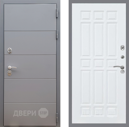 Входная металлическая Дверь Стоп АРТ ГРАФИТ ФЛ-33 Силк Сноу в Краснознаменске