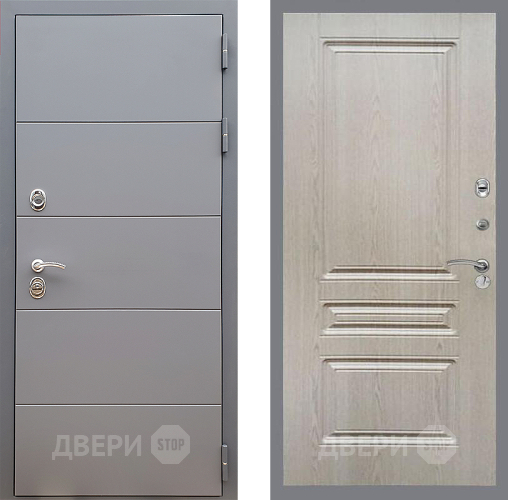 Входная металлическая Дверь Стоп АРТ ГРАФИТ ФЛ-243 Беленый дуб в Краснознаменске