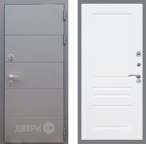 Входная металлическая Дверь Стоп АРТ ГРАФИТ ФЛ-243 Силк Сноу в Краснознаменске