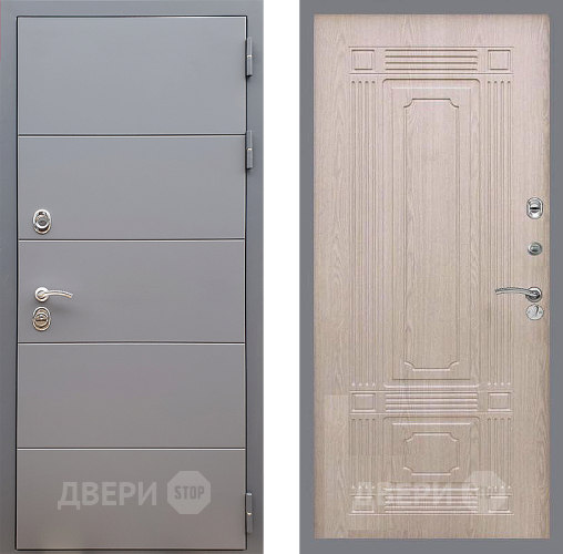 Входная металлическая Дверь Стоп АРТ ГРАФИТ ФЛ-2 Беленый дуб в Краснознаменске