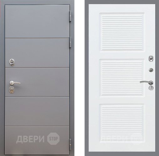 Входная металлическая Дверь Стоп АРТ ГРАФИТ ФЛ-1 Силк Сноу в Краснознаменске