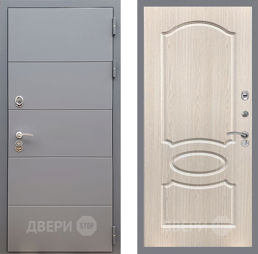 Входная металлическая Дверь Стоп АРТ ГРАФИТ ФЛ-128 Беленый дуб в Краснознаменске