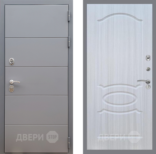 Входная металлическая Дверь Стоп АРТ ГРАФИТ ФЛ-128 Сандал белый в Краснознаменске