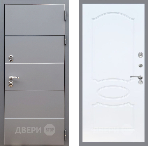 Входная металлическая Дверь Стоп АРТ ГРАФИТ ФЛ-128 Белый ясень в Краснознаменске