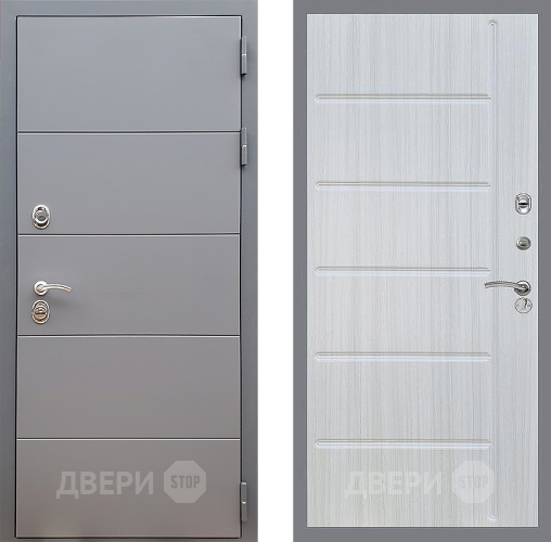 Входная металлическая Дверь Стоп АРТ ГРАФИТ ФЛ-102 Сандал белый в Краснознаменске