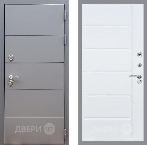 Входная металлическая Дверь Стоп АРТ ГРАФИТ ФЛ-102 Белый ясень в Краснознаменске