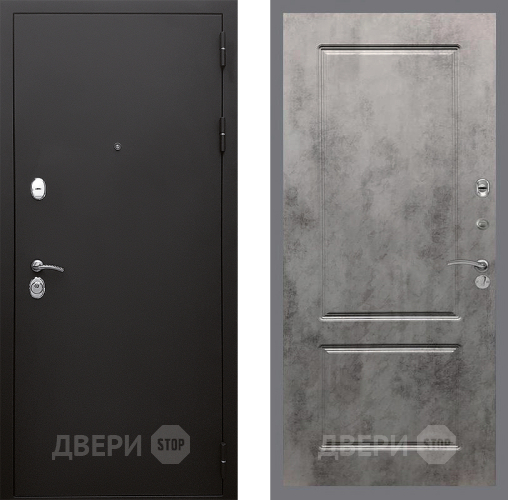 Входная металлическая Дверь Стоп КЛАССИК Шагрень ФЛ-117 Бетон темный в Краснознаменске