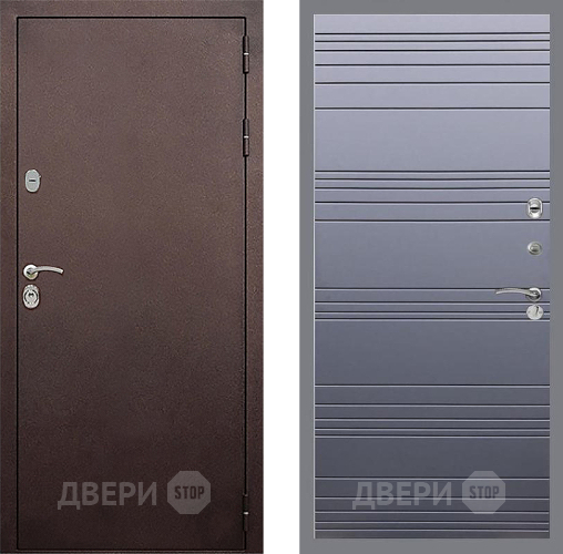 Входная металлическая Дверь Стоп КЛАССИК Медь Лайн Силк титан в Краснознаменске