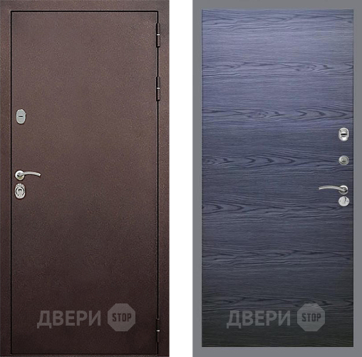 Входная металлическая Дверь Стоп КЛАССИК Медь Гладкая Дуб тангенальный черный в Краснознаменске