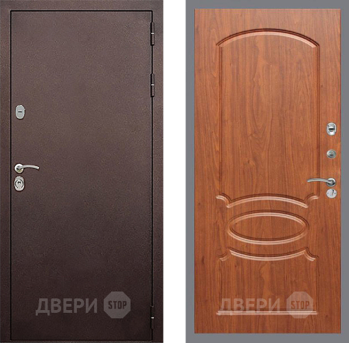Входная металлическая Дверь Стоп КЛАССИК Медь ФЛ-128 Береза мореная в Краснознаменске