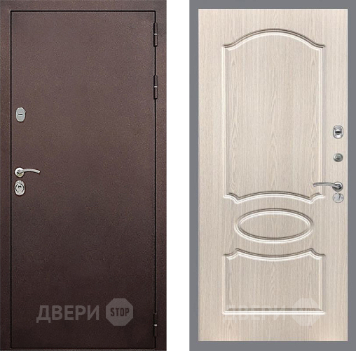 Дверь Стоп КЛАССИК Медь ФЛ-128 Беленый дуб в Краснознаменске