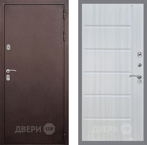 Входная металлическая Дверь Стоп КЛАССИК Медь ФЛ-102 Сандал белый в Краснознаменске