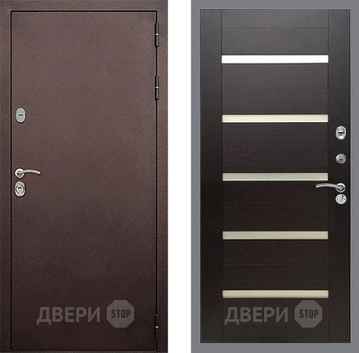 Входная металлическая Дверь Стоп КЛАССИК Медь СБ-14 венге поперечный в Краснознаменске