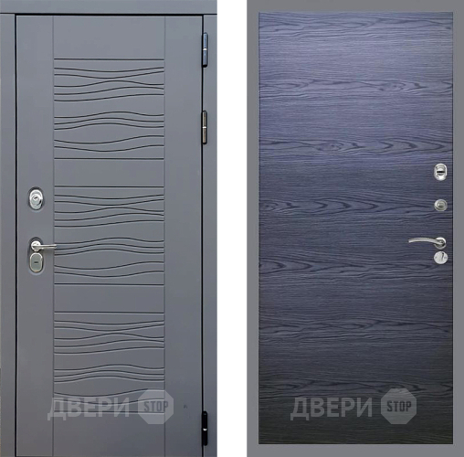 Входная металлическая Дверь Стоп СКАНДИ Гладкая Дуб тангенальный черный в Краснознаменске