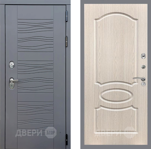 Входная металлическая Дверь Стоп СКАНДИ ФЛ-128 Беленый дуб в Краснознаменске