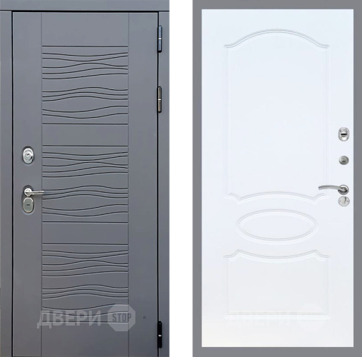 Входная металлическая Дверь Стоп СКАНДИ ФЛ-128 Белый ясень в Краснознаменске