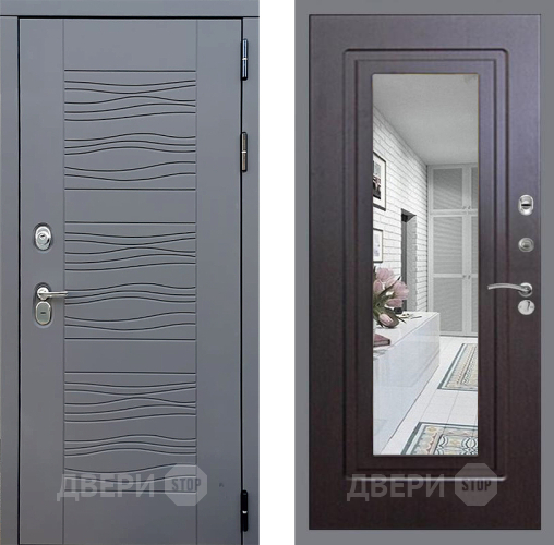 Входная металлическая Дверь Стоп СКАНДИ Зеркало ФЛ-120 Венге в Краснознаменске