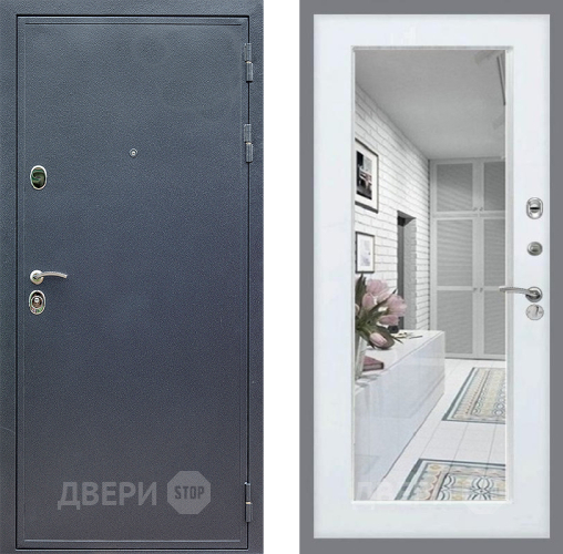 Входная металлическая Дверь Стоп СИЛЬВЕР Зеркало Белый ясень в Краснознаменске