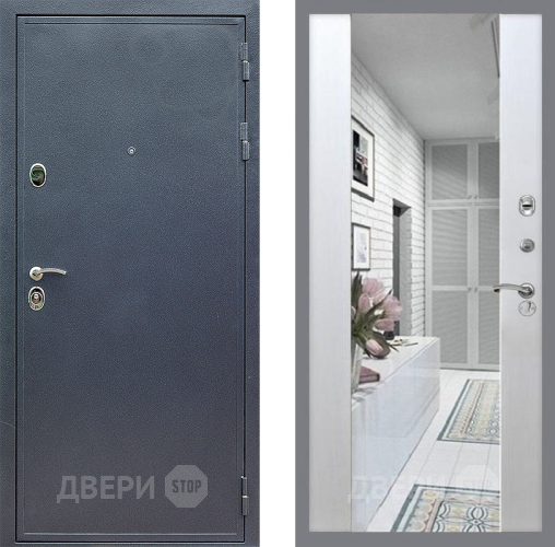 Входная металлическая Дверь Стоп СИЛЬВЕР Зеркало СБ-16 Лиственница беж в Краснознаменске