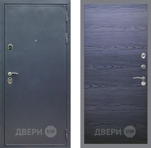 Входная металлическая Дверь Стоп СИЛЬВЕР Гладкая Дуб тангенальный черный в Краснознаменске
