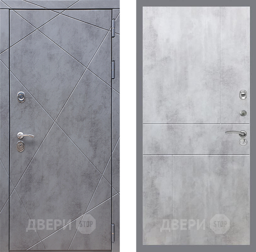Входная металлическая Дверь Стоп Лучи ФЛ-290 Бетон светлый в Краснознаменске