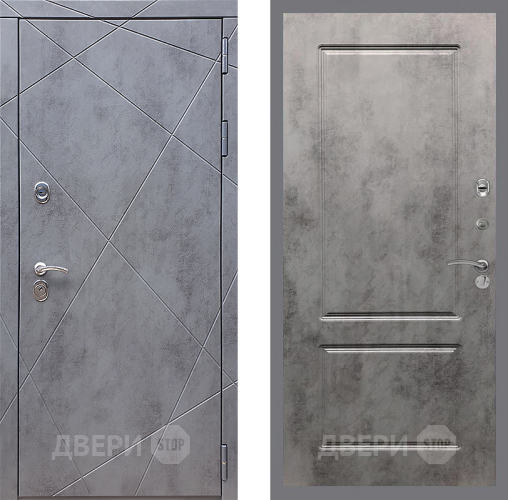 Входная металлическая Дверь Стоп Лучи ФЛ-117 Бетон темный в Краснознаменске