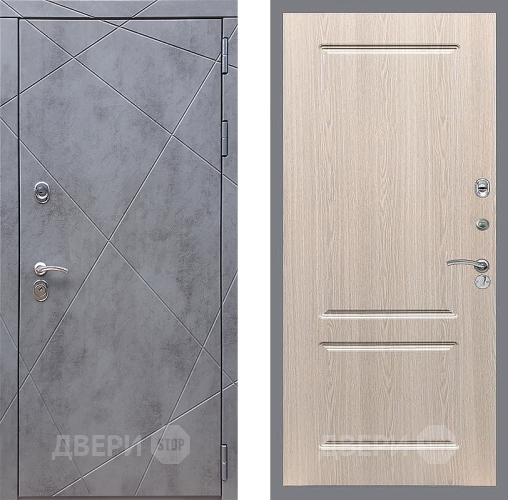 Входная металлическая Дверь Стоп Лучи ФЛ-117 Беленый дуб в Краснознаменске